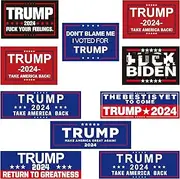 10pcs Trump 2024 Stickers,President Donald Trump Take America Back 2024 ，Includes Both 4" x 6" and 3" x 9" Decals，car, Truck, Bumper, SUV, Laptop, Computer, Wall, Window self-Adhesive Sticker