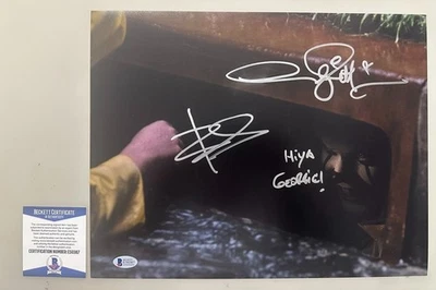 BILL SKARSGARD 'IT' Pennywise + 1 +RARE Inscription Hand Signed 11'x14'Photo BAS