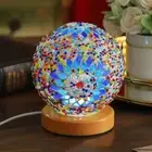Tiffany Style Table Lamp Turkish Table Lamp with Wooden Base Handmade Colorfu...
