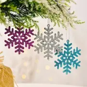 Christmas Hanging Snowflake Decorations Glitter Snowflakes Ornaments Wonderland