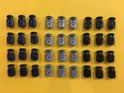 Color Choice - 12 pcs Double Cord Plastic Spring Lock Toggle Stop Made in USA