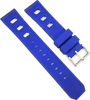 [g24] 22mm Silicone Rubber Watch Band Strap Fits WEIL 4881 TANGO CHRONO Blue Pin Buc