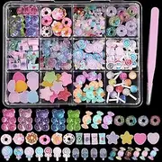 3D Candy Nail Charms for Acrylic Nails, Multi Color Lollipop Donuts Bears Sweet Cute Nail Charms, Star Heart Gummy Candy Jewelry Nail Charms for Nail Art