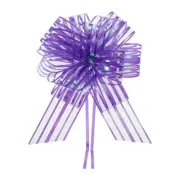 5pcs 6" Big Gift Wrapping Bows Organza Pull Bow Ribbon Chiffon Yarn Purple