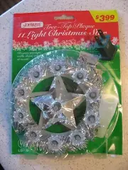 Vintage JoyBrite 11 Light Glowing Star Tree Topper/Finial Plaque with Star