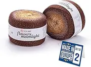 2 Skein Yarn Art Flowers Moonlight Yarn 53% Cotton 43% Acrylic 4% Metallic Polyester, 260gr 1094yds Multicolor Cotton Yarn Rainbow Crochet Yarn Spring Summer Fine 1 Top 10 Most Used Colors (3284)