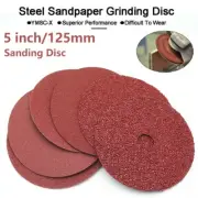 5" Resin Fiber Sanding Discs Metal Grinding Disc Backing Pad For Grinder 60 Grit