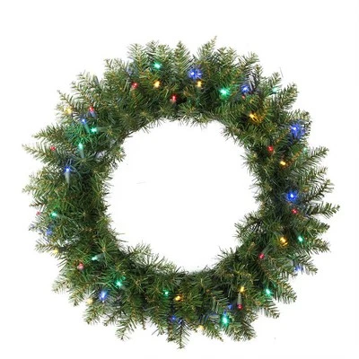 24" Pre-Lit Northern Pine Artificial Christmas Wreath - Multi-Color LED Lights