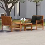 Patio Furniture Sets 3 Piece Garden Lounge Set with Cushions Solid Wood Acacia