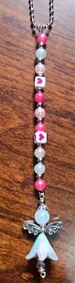 Breast Cancer Guardian Angel Rearview Mirror / Window Sun Catcher
