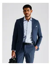 [Blaq] Slim Sharkskin Suit Jacket in Blue