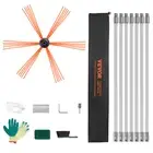 VEVOR 23 FT Chimney Sweep Kit Rotary Brush 7 Nylon Flexible Rods Fit most Pipes
