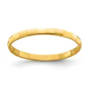 14K Yellow Gold Bamboo Texture Band Childs Ring