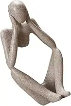 Zerodeko Abstract Figure Ornaments Abstract Face Statue Thinker Lamp Collection Abstract Figure Sculpture Thinker Staute Thinker Statue Home Accessories Sandstone Resin Man Desktop Puppet