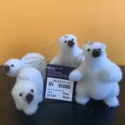 Polar Bear Family of 4 Bears Christmas Tree Decorations Brand New RRP £15.99