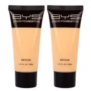 2x BYS Tube 30ml Liquid Foundation Creamy Blendable Makeup Face Cosmetics Medium