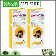 BRAVECTO Spot On 2 to 4.5 Kg 2 Doses YELLOW Pack Tick Flea Protection for Dogs