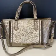 Brahmin Mini Asher ROSE GOLD BOURDELLE Leather Crossbody Bronze NEW - $315
