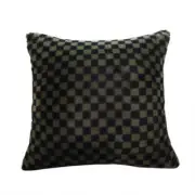 NNEAGS 45cm Urban Light Luxury Pillow Dark Night Green Checkered Square Throw Pi