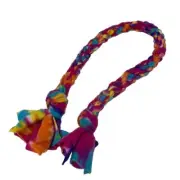 Upcycled Handmade Rainbow Tie Dye Super Strong Fleece Tug of War Dog Chew Toy