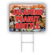 Jalapeno Peanut Brittle Advertising Spanish & Salted Peanuts Coroplast Yard Sign