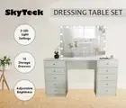 WHITE MAKE-UP DRESSER TABLE WITH LED MIRROR WITH 10 DRAWERS KL-DS06 - A
