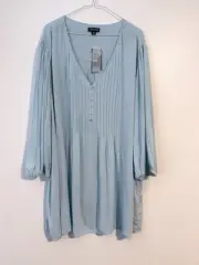 Autograph Women’s Top Size 26 Pin tuck Shirt Light Blue New