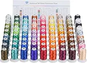 Simthread Polyester Embroidery Thread - 80 Spools, 500M Each, Compatible with Janome & Robison-Anton - Color Card Included