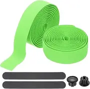 uxcell Bike Handlebar Tape, 2 Rolls 6.6 Feet Bike Grip Tape EVA Foam Cycling Handle Wraps Comfortable Non-Slip Shock Bicycle Wrap with End Plugs for Road Bike, Green