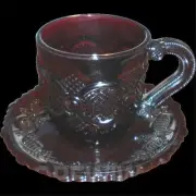 Avon 1876 Cape Cod Ruby Red Cup and Saucer