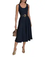 Donna Karan Belted A Line Dress