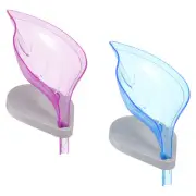 Soap Holder, 2 Pack Travel Soap Tray with Suction Cup, Blue Purple