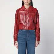 [Chloé] Fringed red leather jacket 38 FR Red