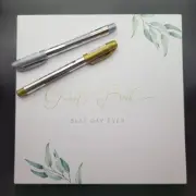 Wedding Guest Book Best Day Ever And So Future Begins Silver Gold Greenery Pens