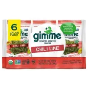 Gimme Chili Lime Seaweed Snacks 6 Pack 1.02 oz
