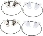 BESTonZON 4 Sets Furniture Fall Preventer Outlet Covers Proofing Bed Rail Sliding Door Lock Childproof Locks Window Products Bedroom Door Lock Safety Alarm Kit White Iron