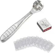 Windfulogo Pedicure File Tools Set Foot Callus Remover and Shaver for Cuticle Hard Skin Remove Removable Head with 10 Blades 3 in 1