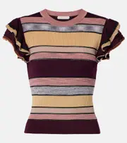 [Ulla Johnson] Ulla Johnson Cecile ruffled striped top AU 12 multicoloured