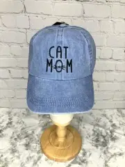 NWT David And Young Cat Mom Embroidered Baseball Cap Light Blue