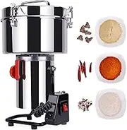 4500G Commercial Electric Grain Grinder Mill Swing Type Herb Grinder Stainless Steel Flour Mill High-Speed Cereals Pulverizer for Bean Seed Nut Spice Herb Pepper Powder