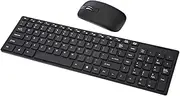 Yardenfun Ergonomic Portable Wireless Keyboard Mouse 2.4g Ultra-Thin Set Silent Keyboard for Computer Phone Tablet Travel-Friendly
