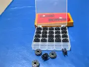 BOBBIN BOX WITH 25 pcs. BLACK SINGLE NEEDLE SEWING MACHINE BOBBINS
