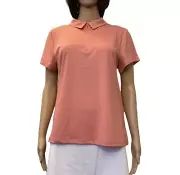 Tommy Bahama Women's Short Sleeve Mauve Pink Golf Polo Top Size L - Large - NWT