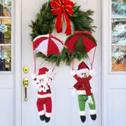2Pcs Christmas Doll Parachute Decor Santa Claus Snowman Home Ceiling Decorations