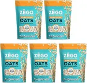ZEGO Double Protein Raw Oats, Organic, Purity Protocol Gluten Free, GIyphosate Free, 14oz Bags, Bundle of 5 Bags (70oz total)