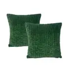 2pc Cloud Linen Minerva Velvet/Feather 50cm Embroidered Cushion Square Emerald