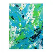 Green Blue Dripping Color Painting Canvas Print