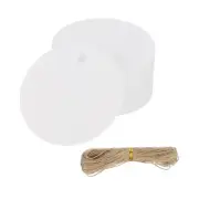 100 Pcs Blank Gift Tags with String, 2x2" Round Kraft Tags, White