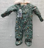 New Deuse Par Deuse One Piece Baby Snowsuit Multicolor Green Size 24Months