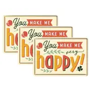 3PK Nostalgic Art Metal/Paper Mailing Postcard You Make Me Happy w/Envelope 14cm